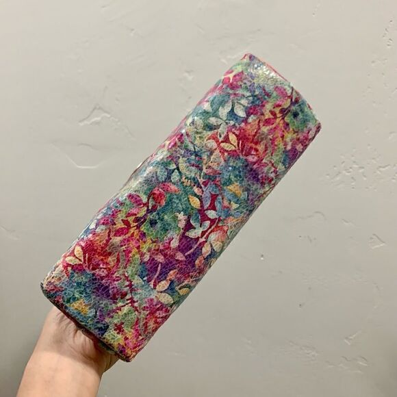 Handmade Genuine Leather Floral Print Kisslock Top Handle bag & Small Purse Set - Picture 13 of 16